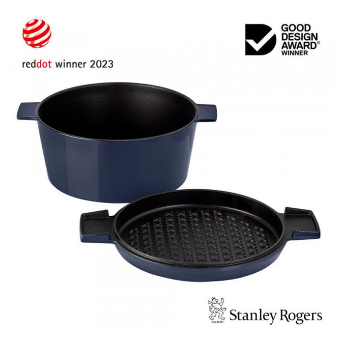 Stanley Rogers Cast Iron French Oven Mid Blue 28cm 42370