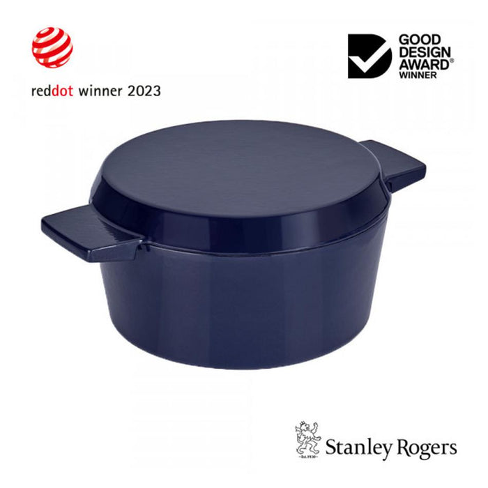 Stanley Rogers Cast Iron French Oven Mid Blue 24cm 42373