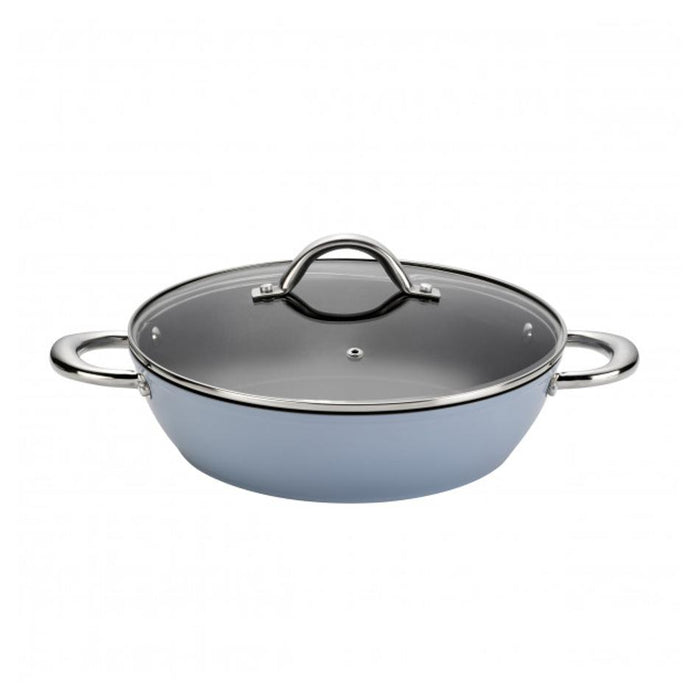 Easycook Blue Non-stick Casserole 28cm with glass lid