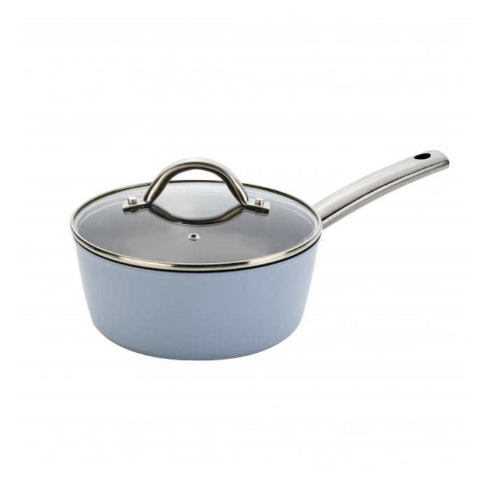 Easycook Blue Non-stick Saucepan 20cm with glass lid