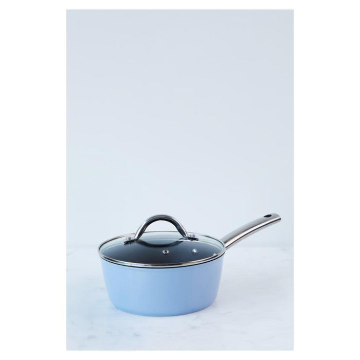 Easycook Blue Non-stick Saucepan 20cm with glass lid