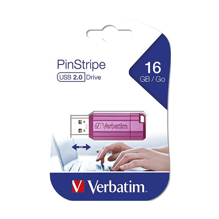 Verbatim Store'N'Go Pinstripe Usb Drive 16Gb Pink 49067A