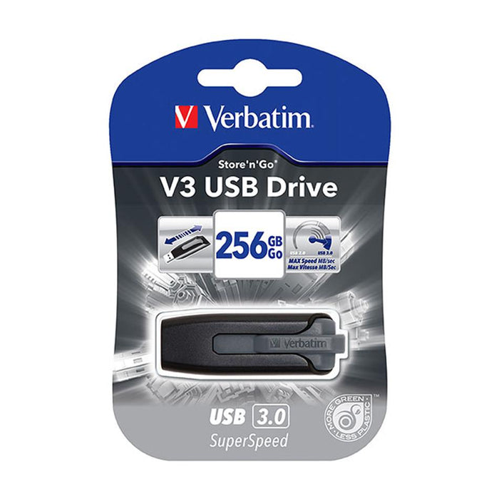 Verbatim Usb 3.0 Hard Drive Store And Go 256Gb Grey 49168