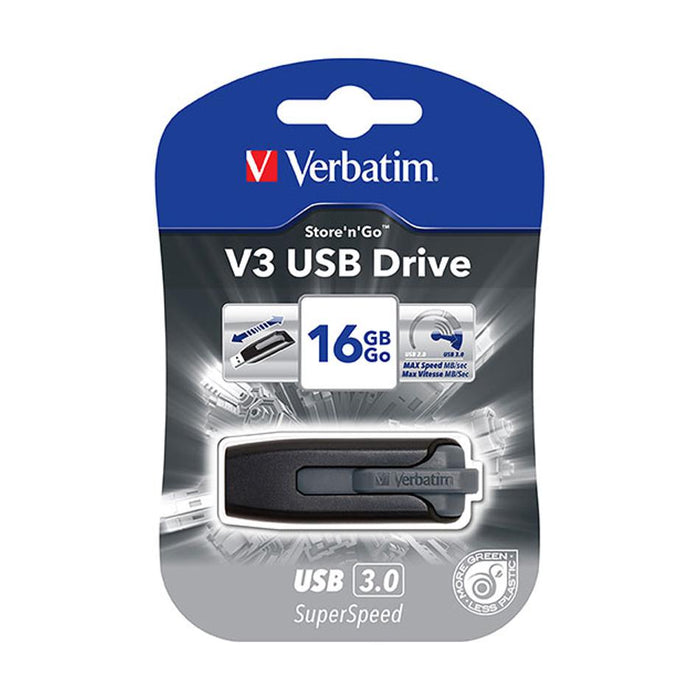 Verbatim Storge And Go V3 Usb 3.0 Drive 16Gb Grey 49172