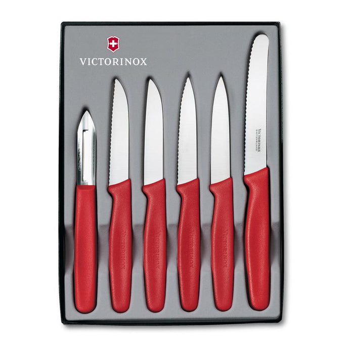 Victorinox Paring Knife Set, 6Pc, Nylon - Red 5.1111.6