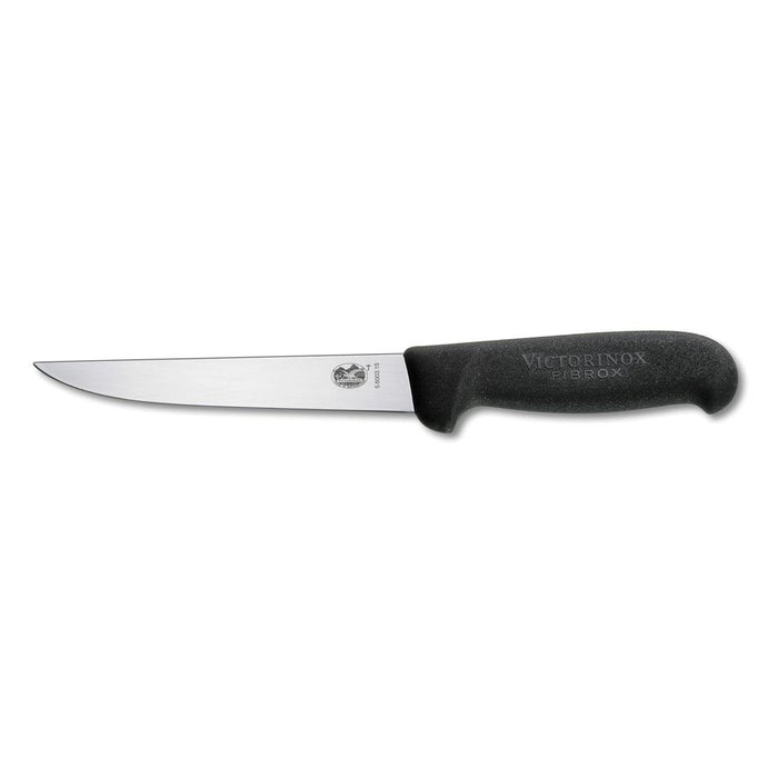 Victorinox Boning Knife, 12Cm, Straight, Wide Blade, Fibrox - Black