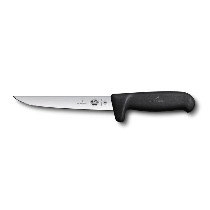 Victorinox Boning Knife, 15Cm, Safety Grip, Wide Blade, Fibrox - Black