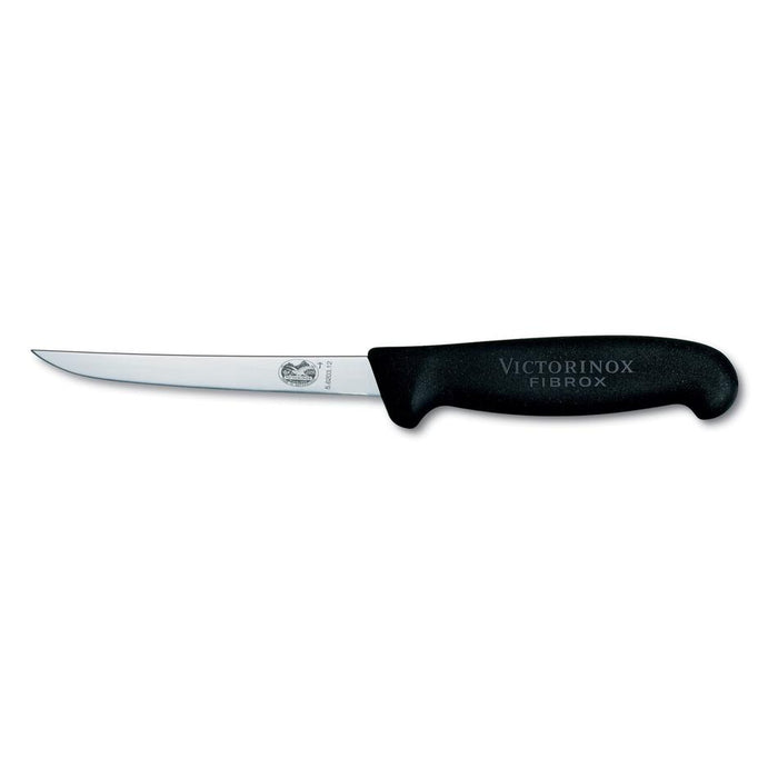 Victorinox Boning Knife, 12Cm Straight, Ext Narrow, Fibrox - Black