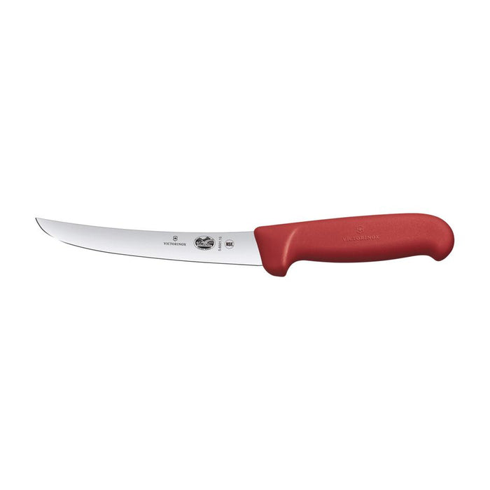 Victorinox Boning Knife, 15Cm Curved, Wide Blade, Fibrox - Red