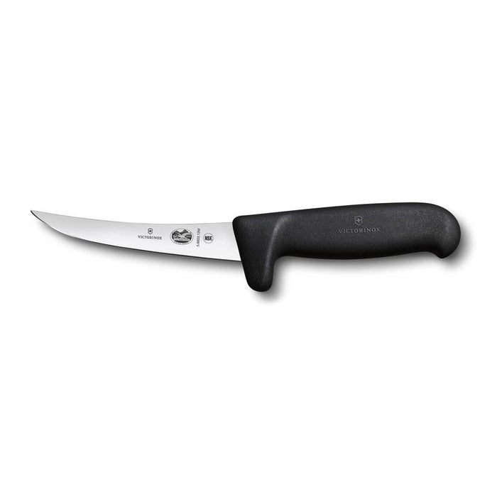 Victorinox Boning Knife, 12Cm Curved, Safety Grip, Narrow Blade, Fibrox Black