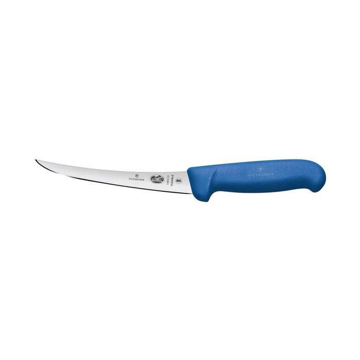 Victorinox Boning Knife, 12Cm Curved, Flexible Narrow Blade, Fibrox Blue
