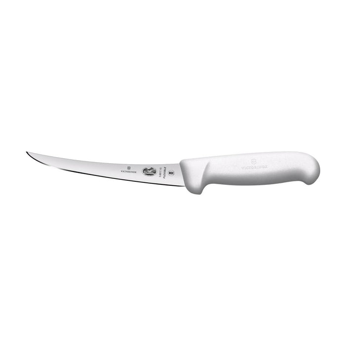 Victorinox Boning Knife, 15Cm Curved, Flexible Narrow Blade, Fibrox - White
