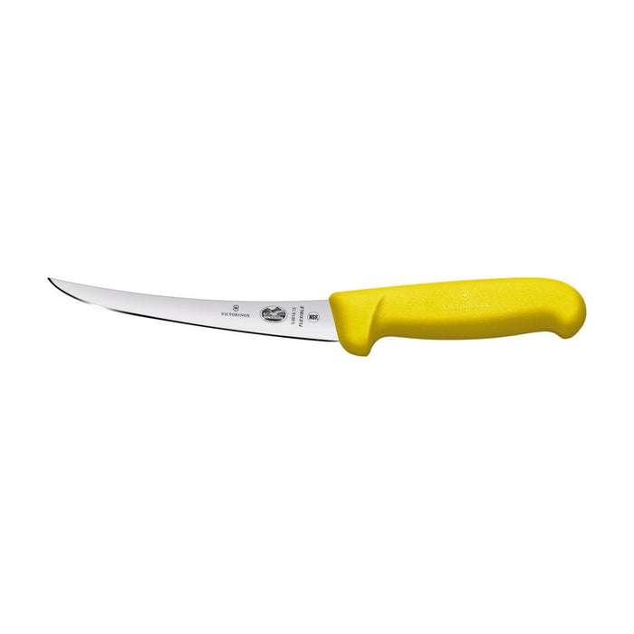 Victorinox Boning Knife, 12Cm Curved, Flexible Narrow Blade, Fibrox - Yellow