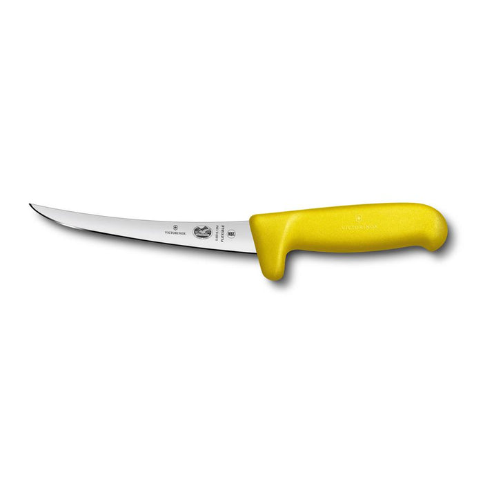 Victorinox Boning Knife, 15Cm Curved, Safety Grip, Flexible Narrow Blade Fibrox Yellow