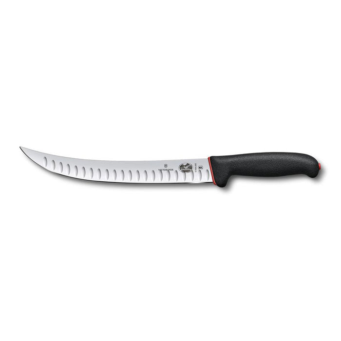 Victorinox Slaughter Knife, 20Cm, Curved Narrow Blade , Fluted, Fibrox - Dual Grip
