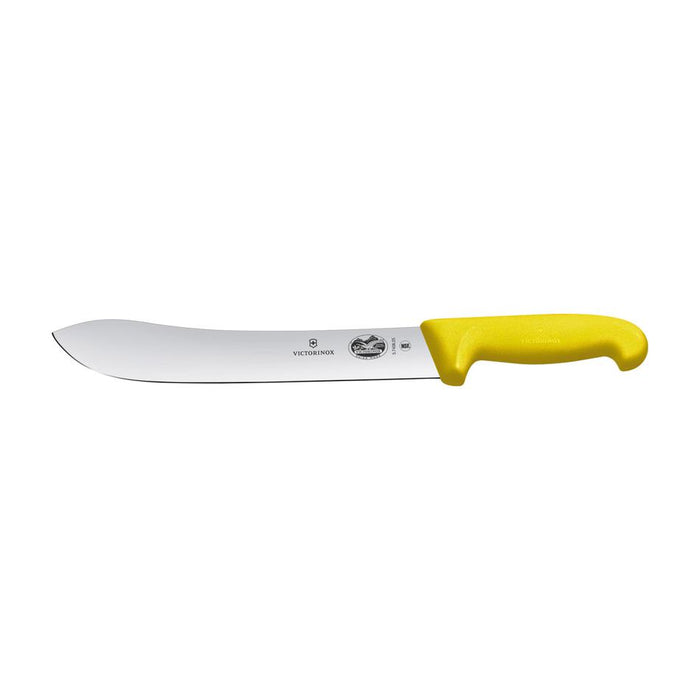 Victorinox Butchers Knife, 25Cm Wide Tip Blade, Fibrox - Yellow