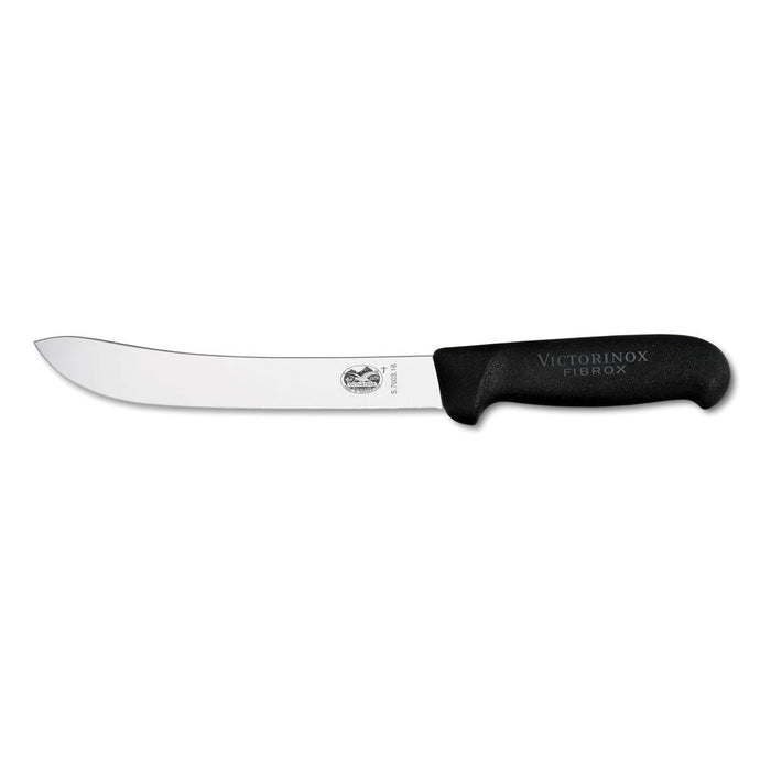 Victorinox Butchers Knife, 18Cm Safety Nose, Heavy Stiff Blade, Fibrox Black