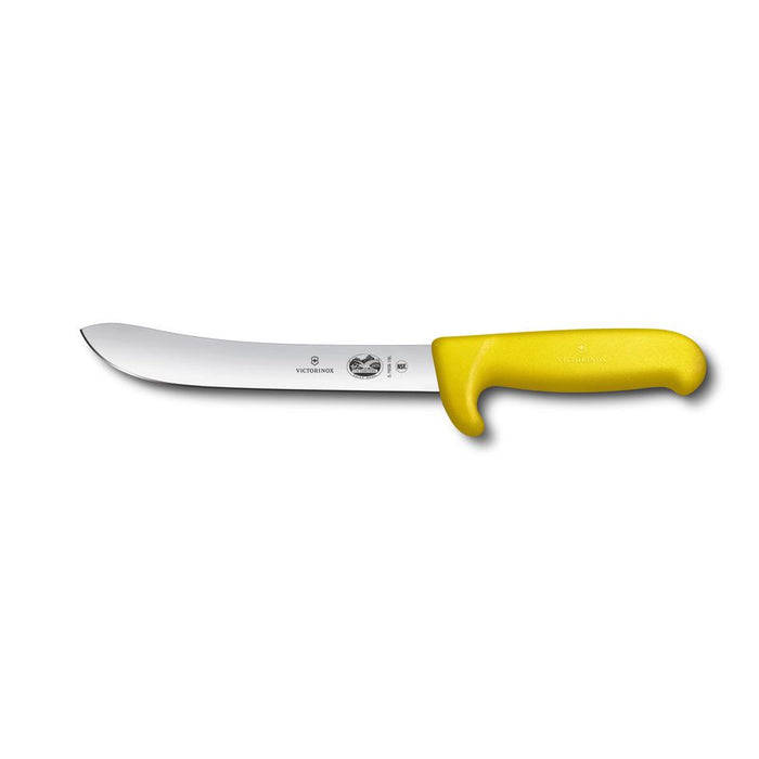 Victorinox Butchers Knife, 18Cm Safety Nose, Heavy Stiff Blade, Fibrox Yellow