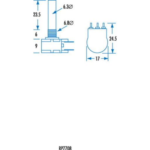 50k Ohm Linear (B) Double Gang 16mm Potentiometer - Folders