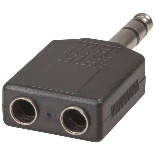 6.5mm Stereo Plug to 2 X 6.5mm Stereo Sockets Adaptor - Folders