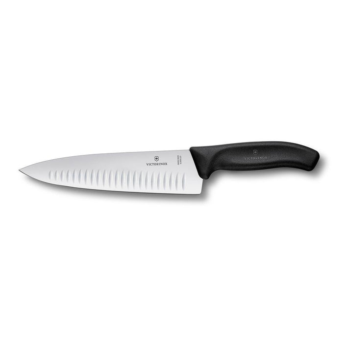 Victorinox Cooks-Carving Knife, 20Cm, Extra Wide Fluted Blade, Classic Black