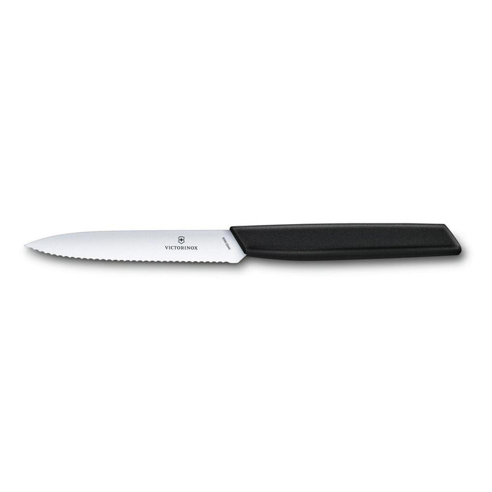 Victorinox Swiss Modern Paring Knife, 10Cm Wavy Edge - Black