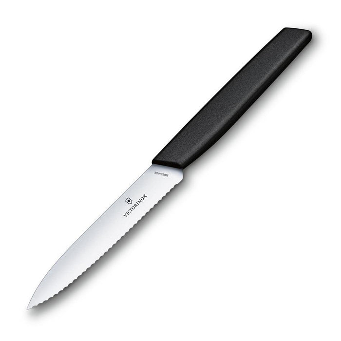 Victorinox Swiss Modern Paring Knife, 10Cm Wavy Edge - Black