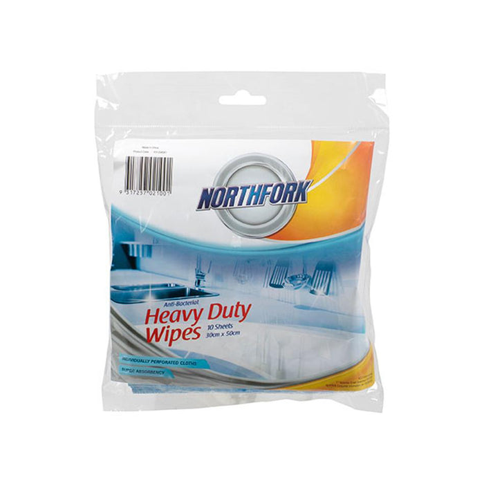 Northfork Heavy Duty Antibacterial Perforated Wipe Pk10 631254541