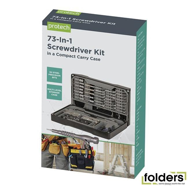 73 piece multifunctional screwdriver set with carry case - Folders