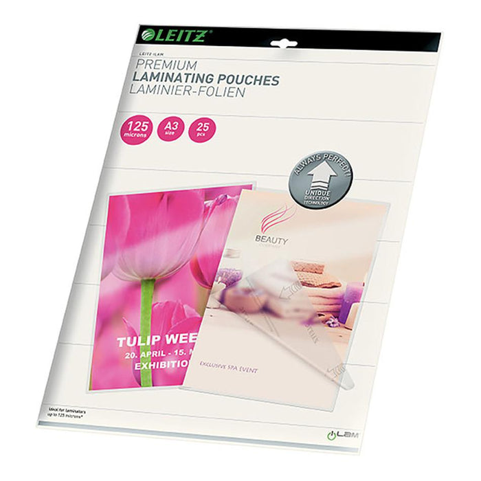 Leitz Laminating Pouch A3 125 Micron Pk25 74890000