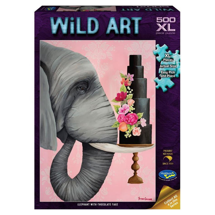 Holdson Puzzle - Wild Art, 500XL pc (Elephant with Chocolate Cake)