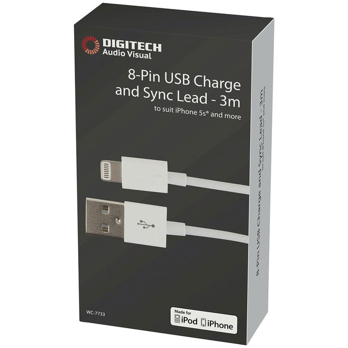 8-Pin USB Charge and Sync Cable - 3m - Folders