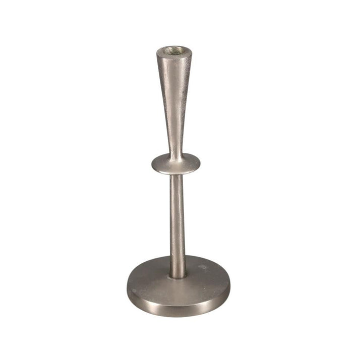 Rembrandt Alu 1 Tier Round Candle Holder - Silver AM9041