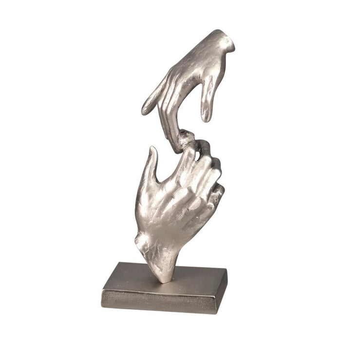 Rembrandt Alu Hands Sculpture On Black Base - Silver AM9050