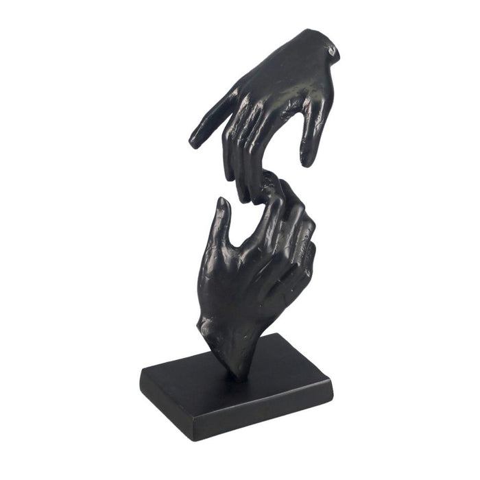 Rembrandt Alu Hands Sculpture On Black Base - Black AM9051
