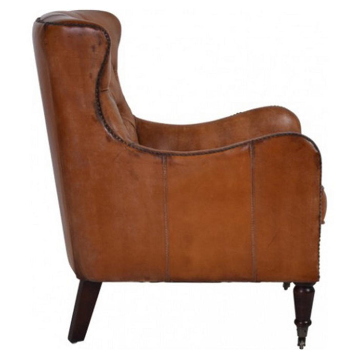 Rembrandt Bordeaux Arm Chair - Antique Light Brown Leather AR9001