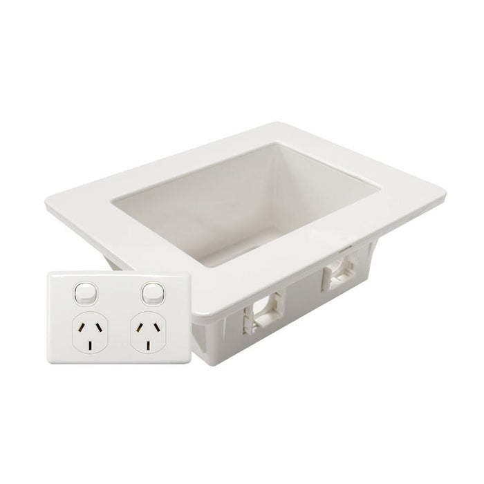 Dynamix Recessed Wall Box With 2X Amdex Style Outlets