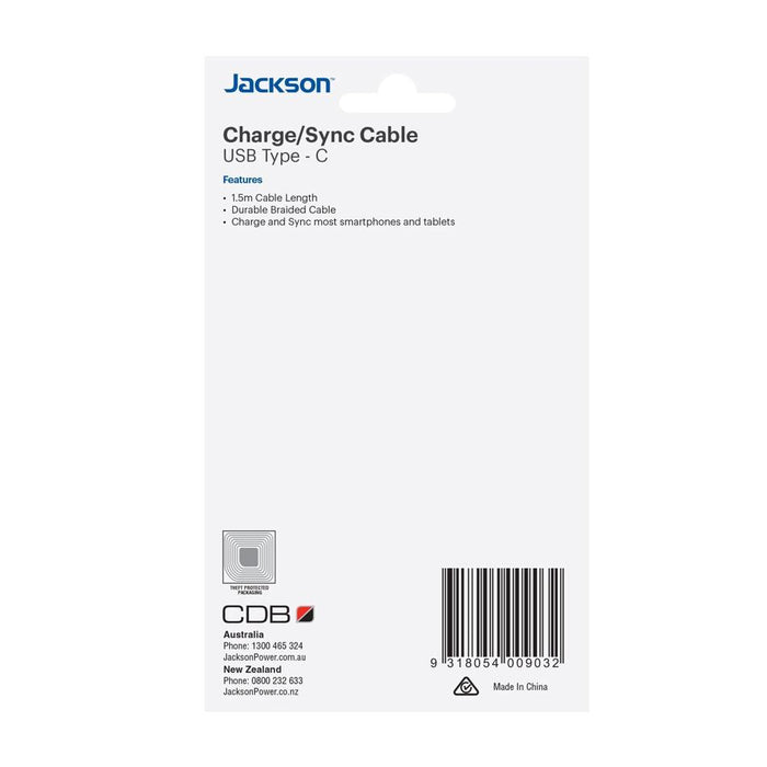 Jackson 1.5M Usb-A To Usb-C Sync & Charge Cable. AV1117