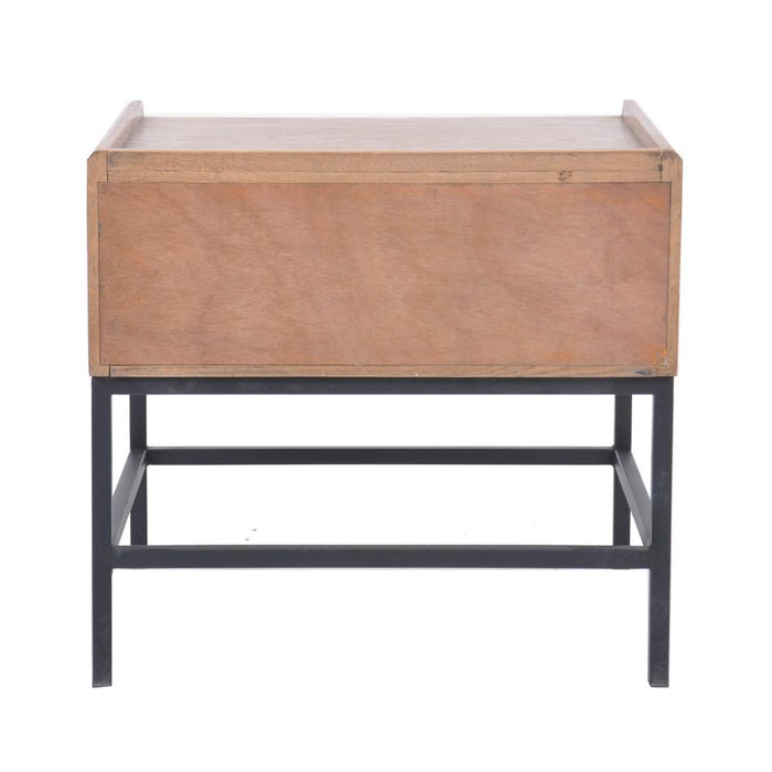 Rembrandt Side Table / Bedside - Oak/Metal BR3031