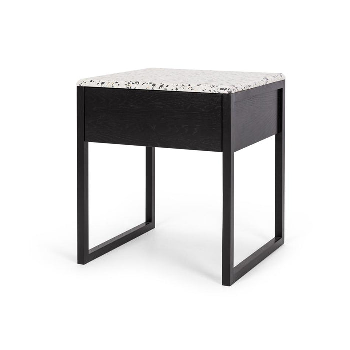 Furniture By Design Avalon Black Oak Side Table (Terrazzo Top)