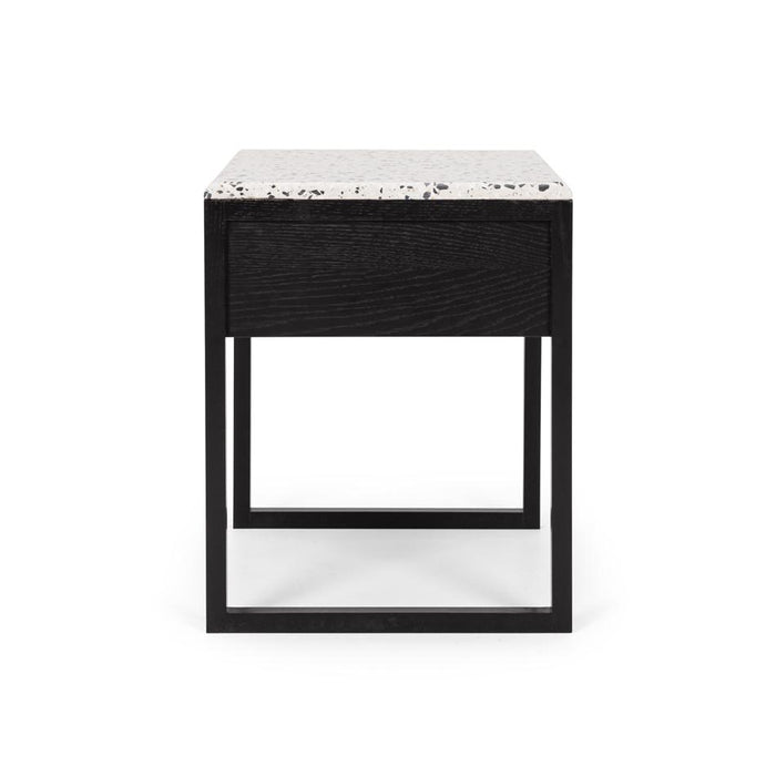 Furniture By Design Avalon Black Oak Side Table (Terrazzo Top)