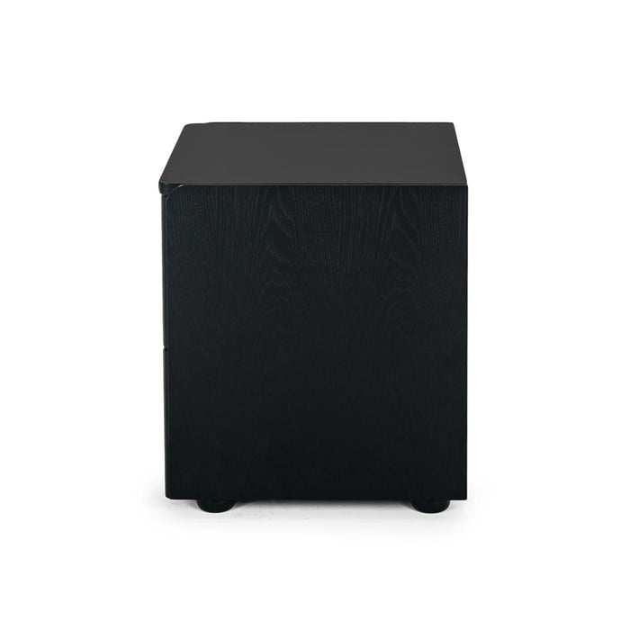 Furniture By Design Cube Black Oak Side Table 2drw (Black Oak Top)