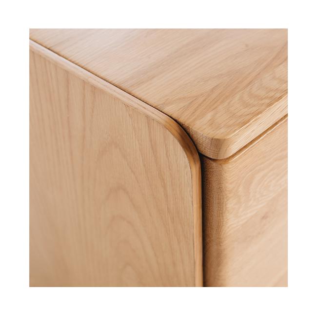 Cube Natural Oak Side Table 2drw (Oak Top)