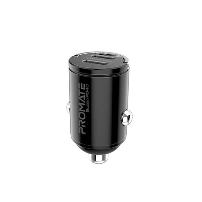 Promate Micro In-Car Phone Charger With 2X Usb-C 20W Power Delivery.