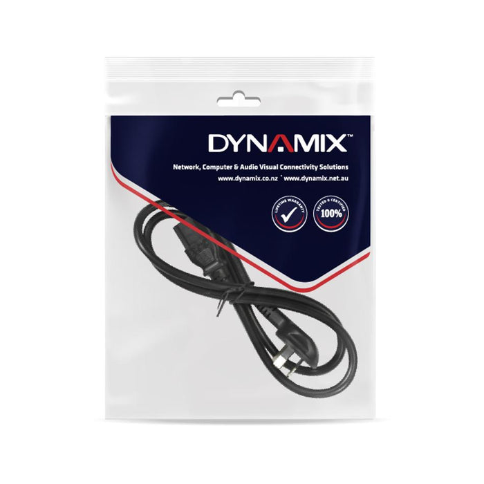 Dynamix 2M Flat Head 3-Pin To C13 Female Connector 7.5A Saa Approved C-PFH3PC13-2