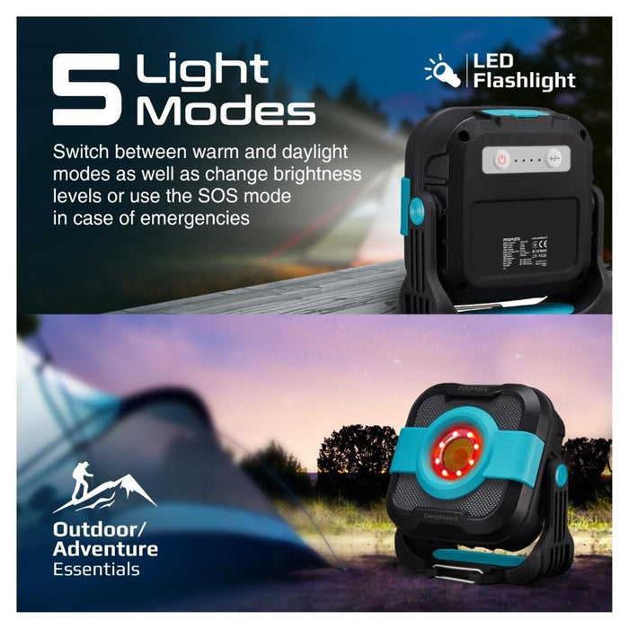Promate 1200Lm Portable Camping Light With 9000Mah Power Bank.