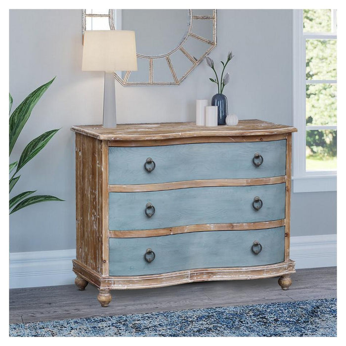 Rembrandt French Country Seasalt Blue Chest - 3 Drawers - Old Pine CF8221
