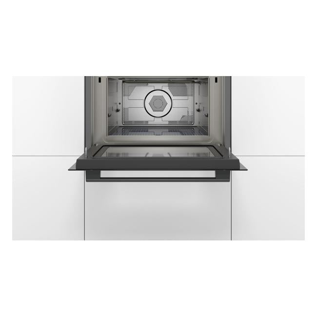 Bosch Series 6, Built-in microwave oven with hot air, 60 x 45 cm, Black CMA585GB0B