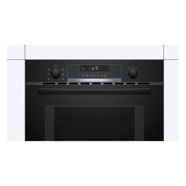 Bosch Series 6, Built-in microwave oven with hot air, 60 x 45 cm, Black CMA585GB0B