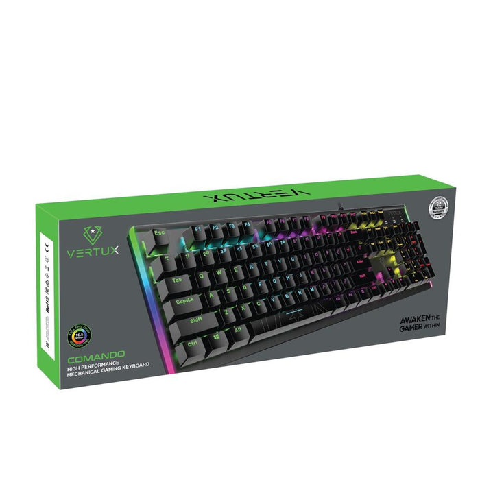 Vertux High Performance Mechanical Gaming Keyboard With Rgb Backlight.